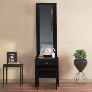 Dressing Table With Stool In Wedge Matte Finish